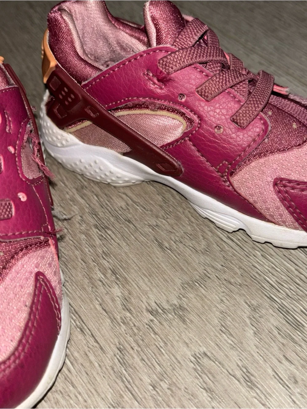 Nike Hurache Run TD Girls Shoes Wine Pink Sneakers 704952-604 sz 7